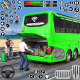 Coach Tourist Bus City Driving icon