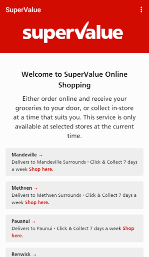 Android application SuperValue screenshort