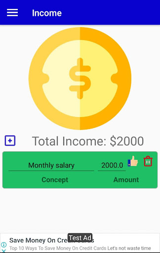 Android application Expenses and Savings screenshort