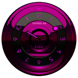 Black Pink clock widget analog icon