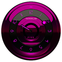 Black Pink clock widget analog