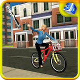 Newspaper Cycle Delivery Girl icon