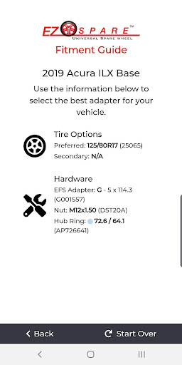 EZ Spare - Fitment Guide Screen 3