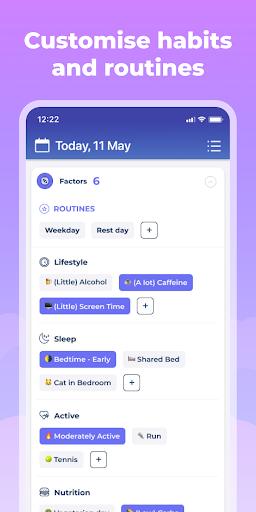 Screenshot of Symptom & Mood Tracker