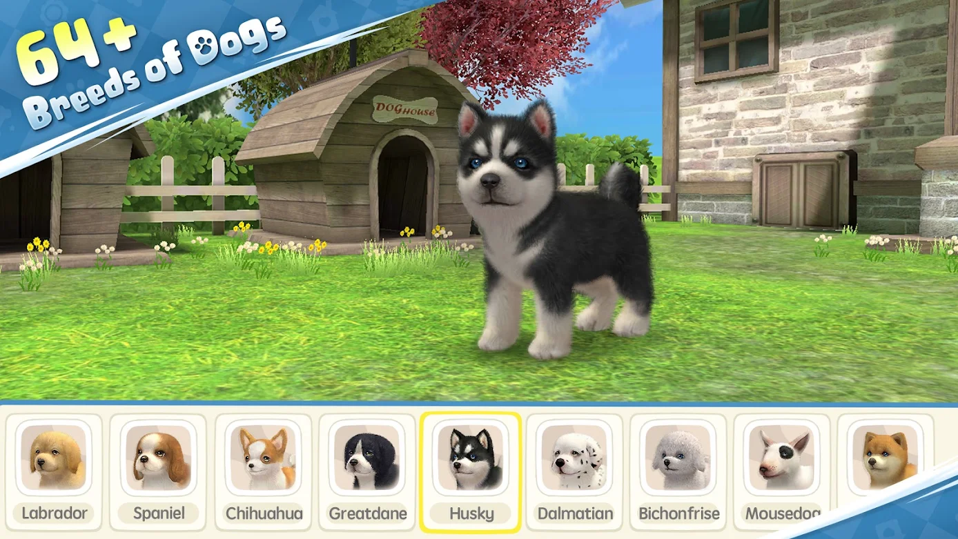 My Dog is a pet simulation game with over 60 breeds of dogs