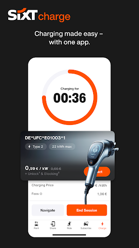 Screenshot of SIXT rent. share. ride. plus.