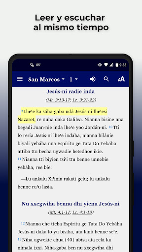 Android application Zapotec Yareni Bible screenshort