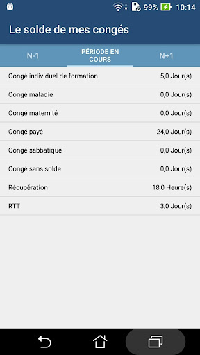Mes Congés et Absences Screen 2