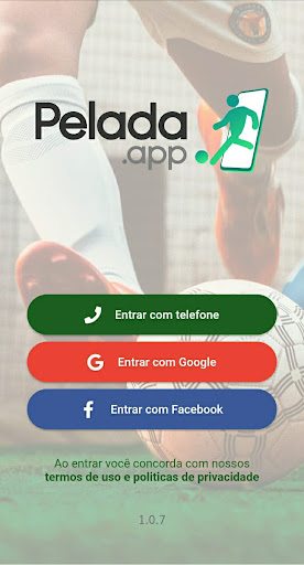 Android application Pelada.App screenshort