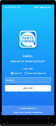 Android application PARTS FINDER screenshort