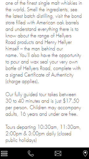 Hellyers Road Distillery Tour Screen 2