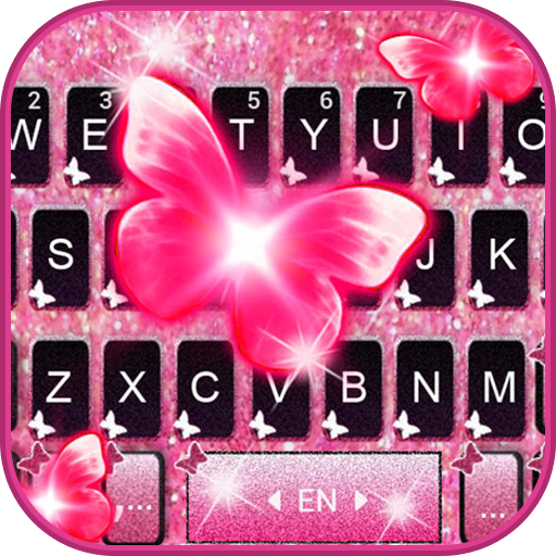 Pinky Butterfly Keyboard Theme