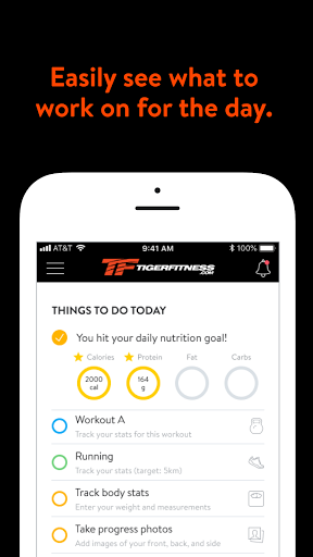 Android application Tiger Fitness Trainer screenshort