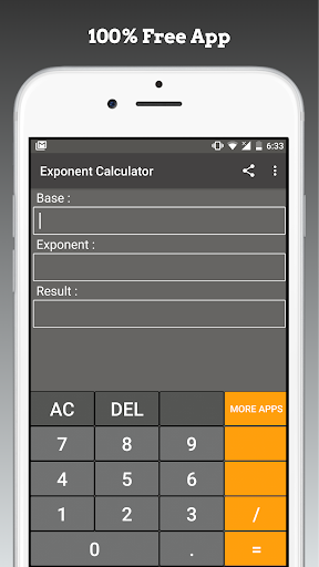 Screenshot of Exponent Calculator