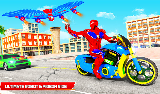 Flying Spy Pigeon Robot Transform Bike Robot Games 1.0.11 screenshots 3