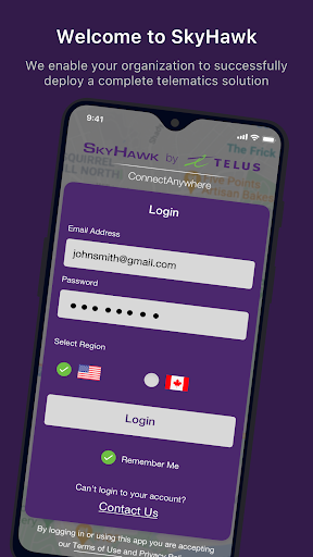 Android application SkyHawk ConnectAnywhere screenshort