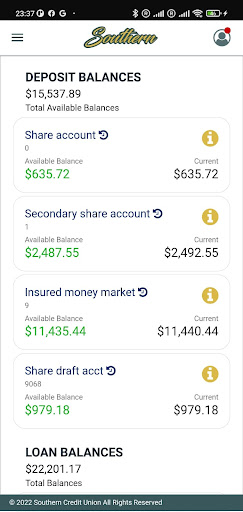 Southern Credit Union Screen 2