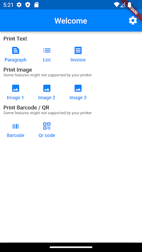 Android application Test Bluetooth Print screenshort