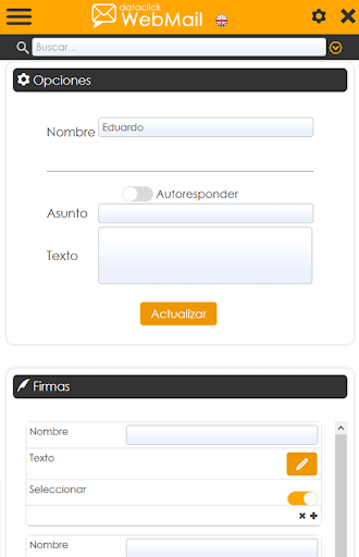 WebMail Dataclick.es Screen 2