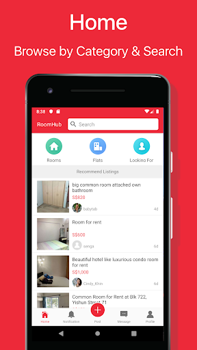 Android application RoomHub - Room Rental for Sing screenshort
