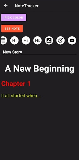 Note Tracker - Notes and Goals Screen 2