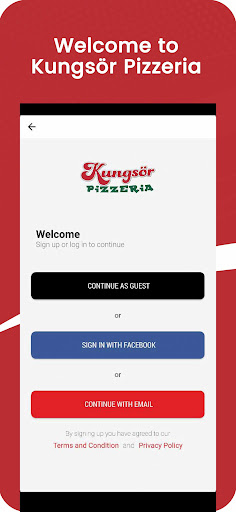 Android application Kungsör Pizzeria screenshort