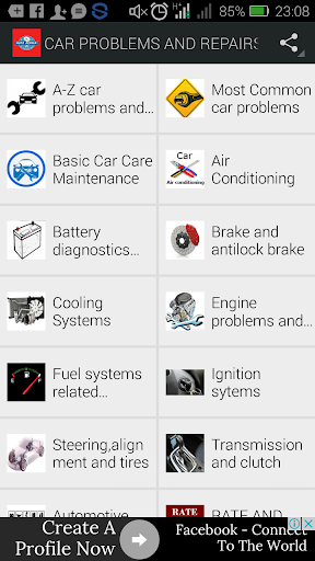 Android application CAR PROBLEMS AND REPAIRS screenshort