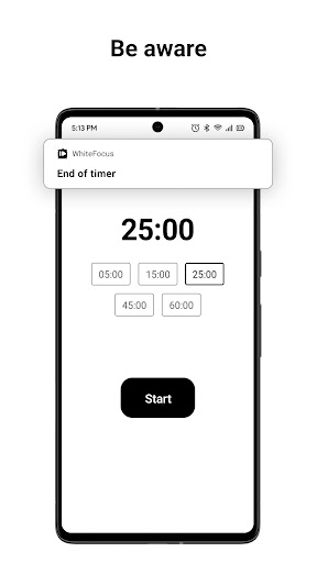 WhiteFocus: timer & pomodoro Screen 3