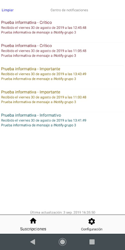 Android application iNotify screenshort