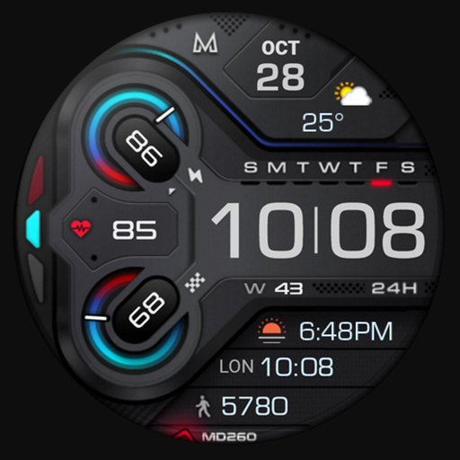 MD260 Digital watch face logo