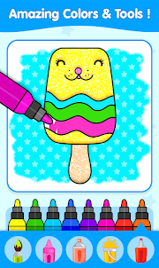 Glitter ice cream coloring fun