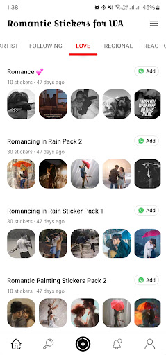 Romantic Stickers for WA Screen 3