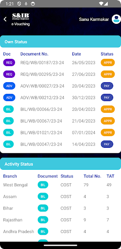 S&IB E-Vouching Screen 2