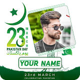 Pakistan Day Frame With Name icon