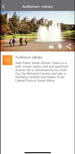 UJ Wayfinder Mobile App Screen 3