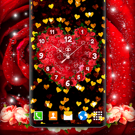 Hearts Love Clock Wallpapers