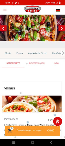 Pizza Service Dasing Screen 2