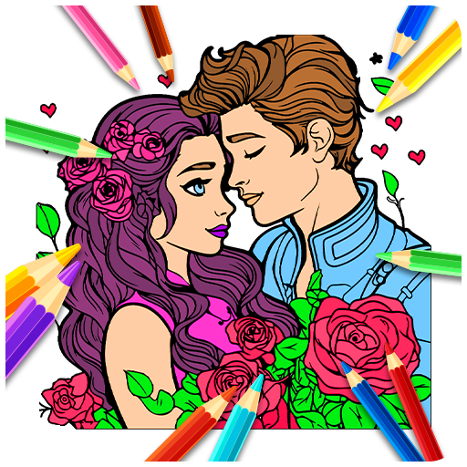 Love Couple Coloring Book
