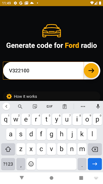 Captura de Pantalla 3 Desbloqueo código radio Ford android