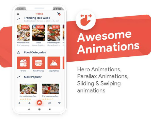 Food Delivery Flutter + PHP La Screen 2