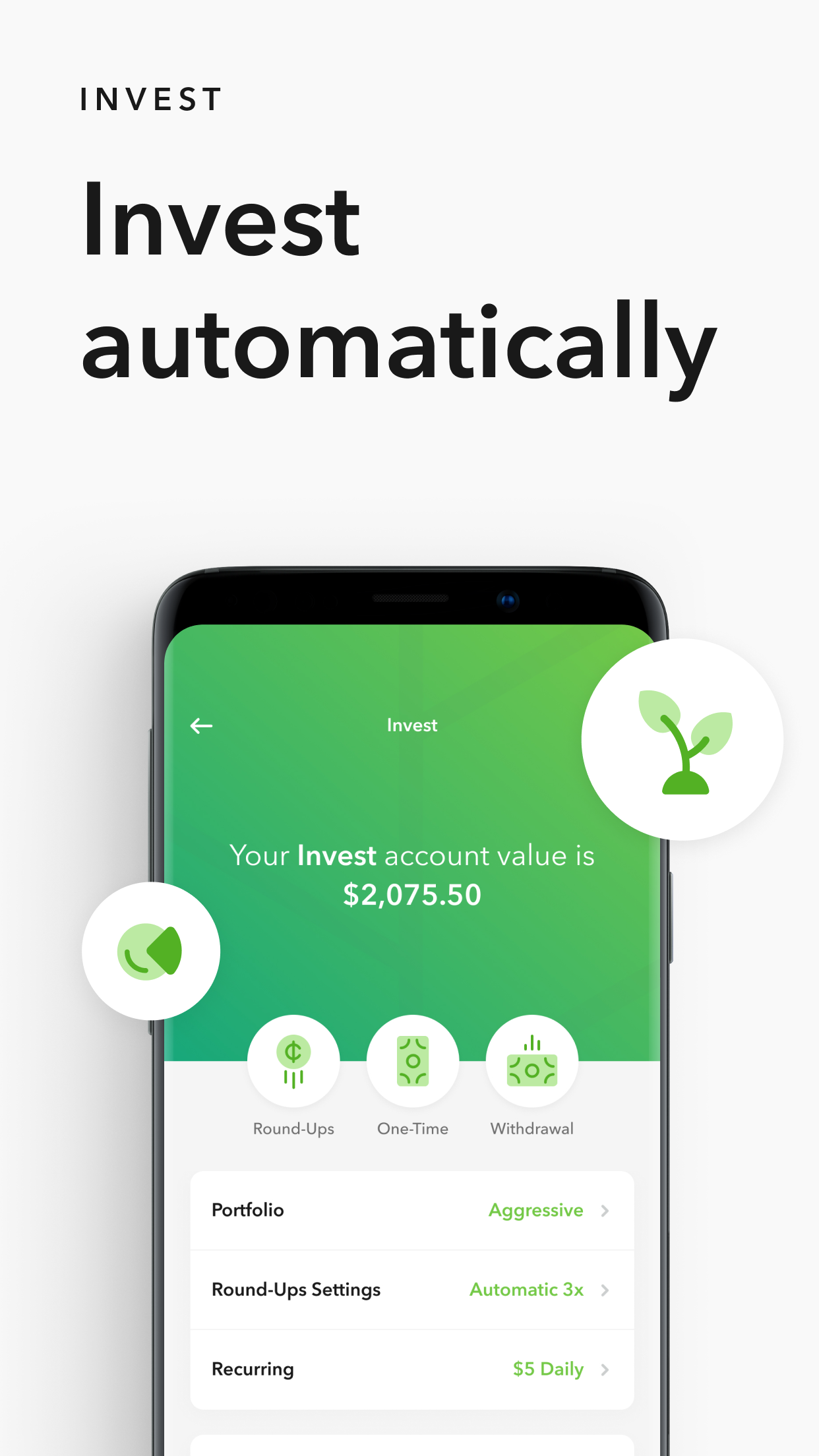 Android application Acorns: Save & Invest screenshort