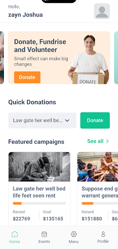 Android application Funderty - Online Fundraising screenshort