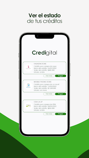 Android application Credigital screenshort