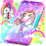 Unicorn zipper lock screen icon