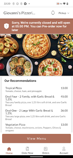 Giovannis Pizzeria Screen 2