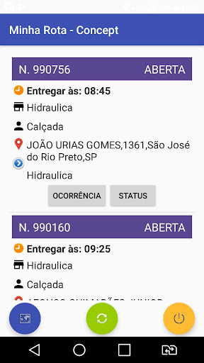 Android application Minha Rota - Concept screenshort