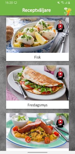 Android application TAKK för maten screenshort