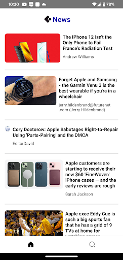 Android application Tin tức screenshort