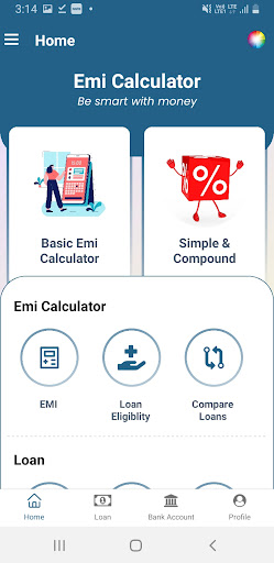 Android application EMI Calculator screenshort