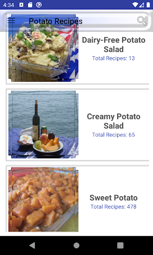 Android application Potato: quick food recipe screenshort